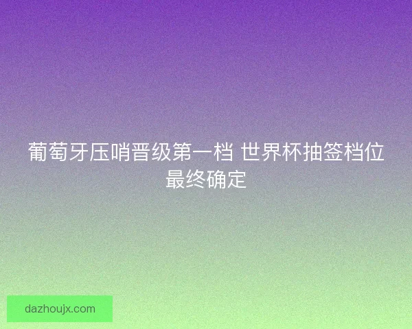 葡萄牙压哨晋级第一档 世界杯抽签档位最终确定